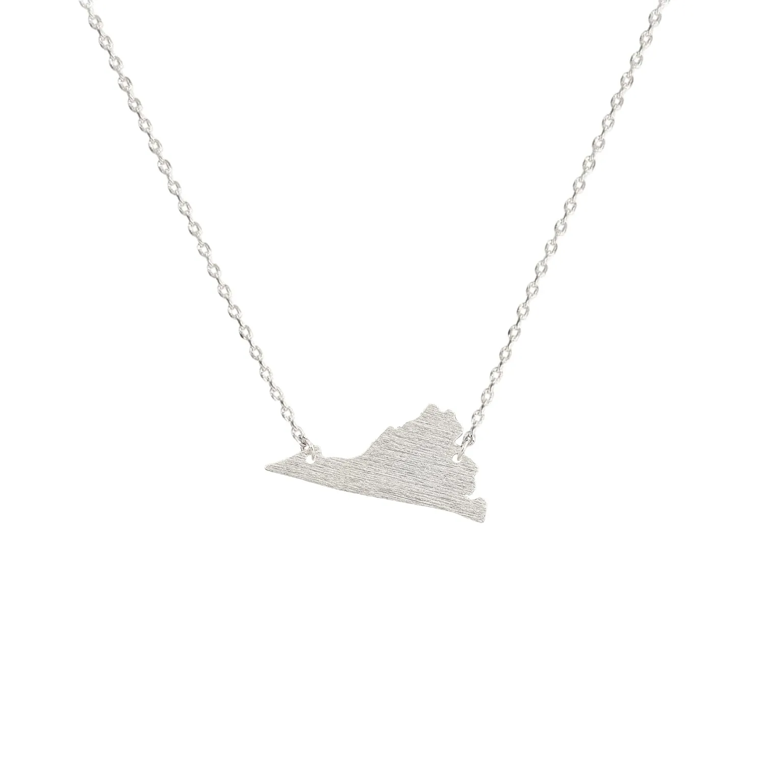 USA State Map Pendant Necklace, United States Map Pendant Necklace, America Map Pendant Necklace 18K gold plated, 24K white gold plated US Map Charm Necklace for Women (Gold, Virginia)