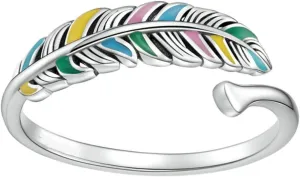 VALICLUD Open Finger for Women Silver Plumage Jewelry Elegant for Friends and Stylish and Skin-friendly Accessory