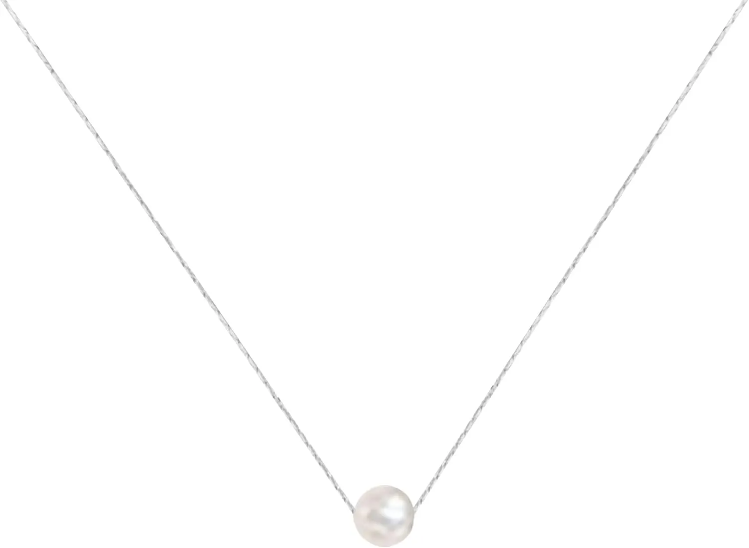 VIBILIA Dainty Pearl Necklace for Women, Mini Natural Freshwater Pearl Pendant Choker Gold Necklace Fashion Jewelry for Gift