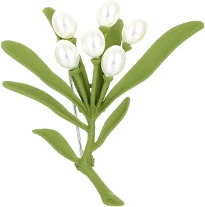 Vintage Pearl Leaves Brooches Green Enamel Paint Plant Flowers Statement Brooch Pins Fashion Jewelry Accessories for Women Girl Gift