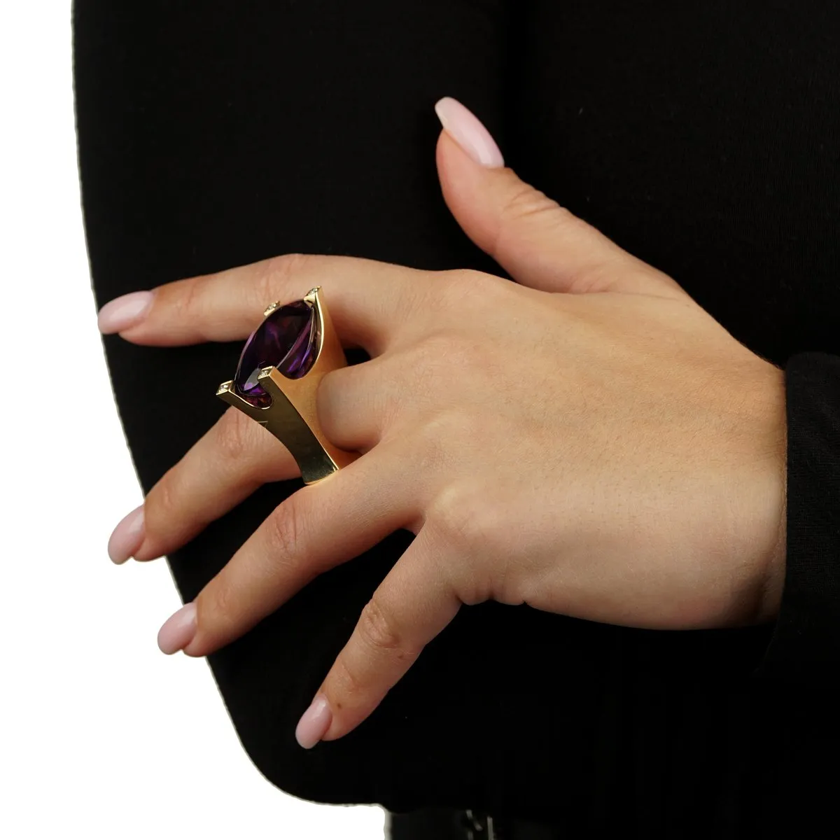 VVan Cleef & Arpels Fleurette Diamond 18k Yellow Gold Ring