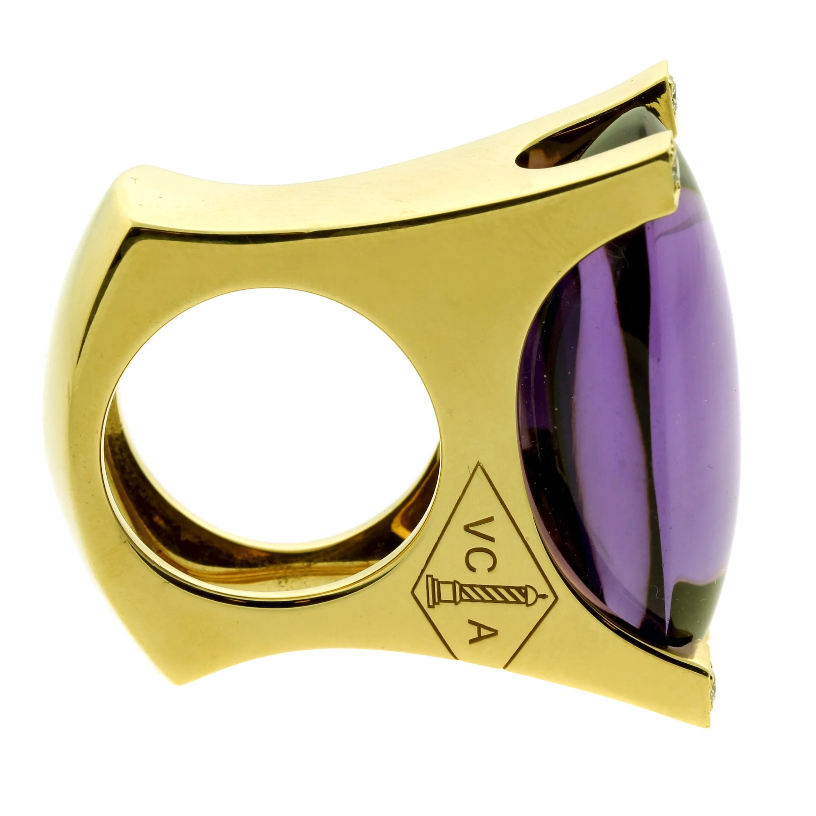 VVan Cleef & Arpels Fleurette Diamond 18k Yellow Gold Ring