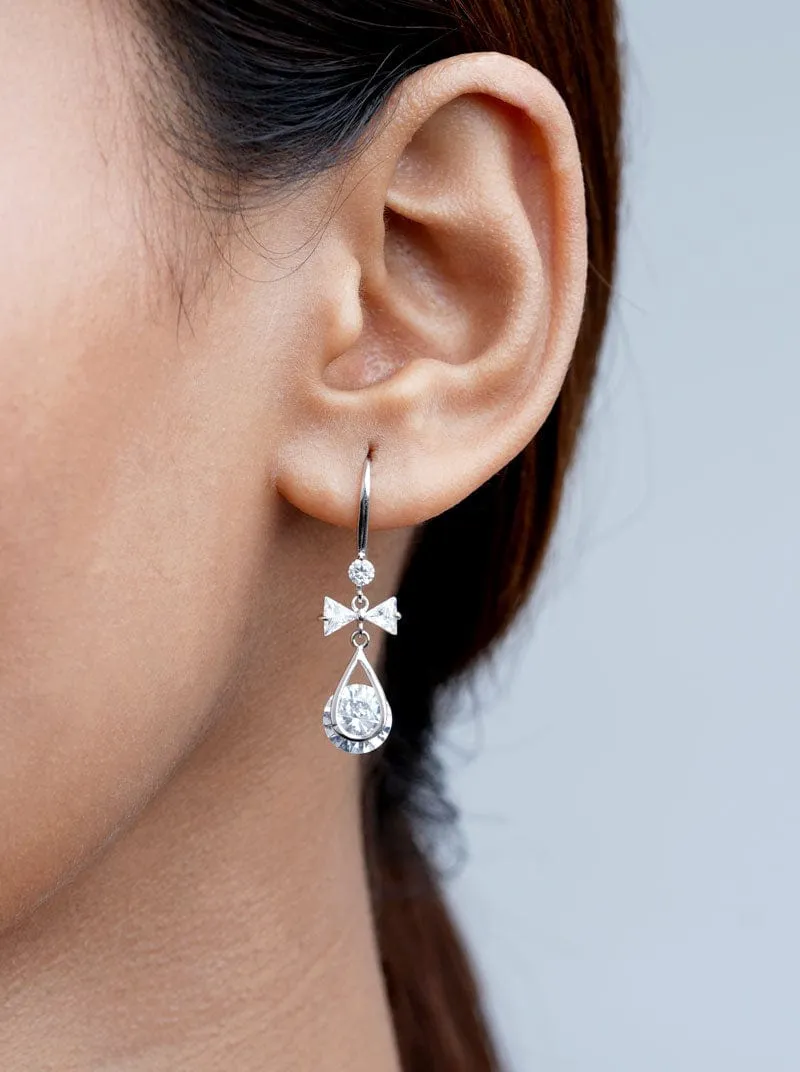 Water Drop Dangle Earrings (Pure Silver)