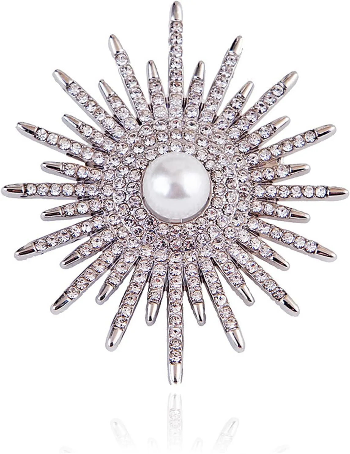 WCRAZYE Sunflower Brooch Pins for Women Girls Dainty Colorful Pearl Sunflower Rhinestone Brooches Pins Flower Broochs Pins Pearl Pines for Clothes Lapel Badge Brooches Pines for Lanyards Backpacks Clothes Hats Jackets
