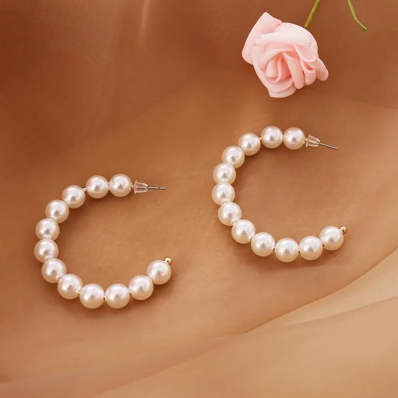 Women Multilayer Exquisite Pearl & Gold Clavicle Necklace Earrings Set