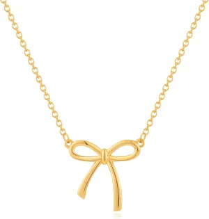 WOWORAMA Gold Bow Necklace for Women Dainty Bowknot Pendant Necklace Trendy Ribbon Bow Choker Necklace Adjustable Chain Bow Necklace Jewelry