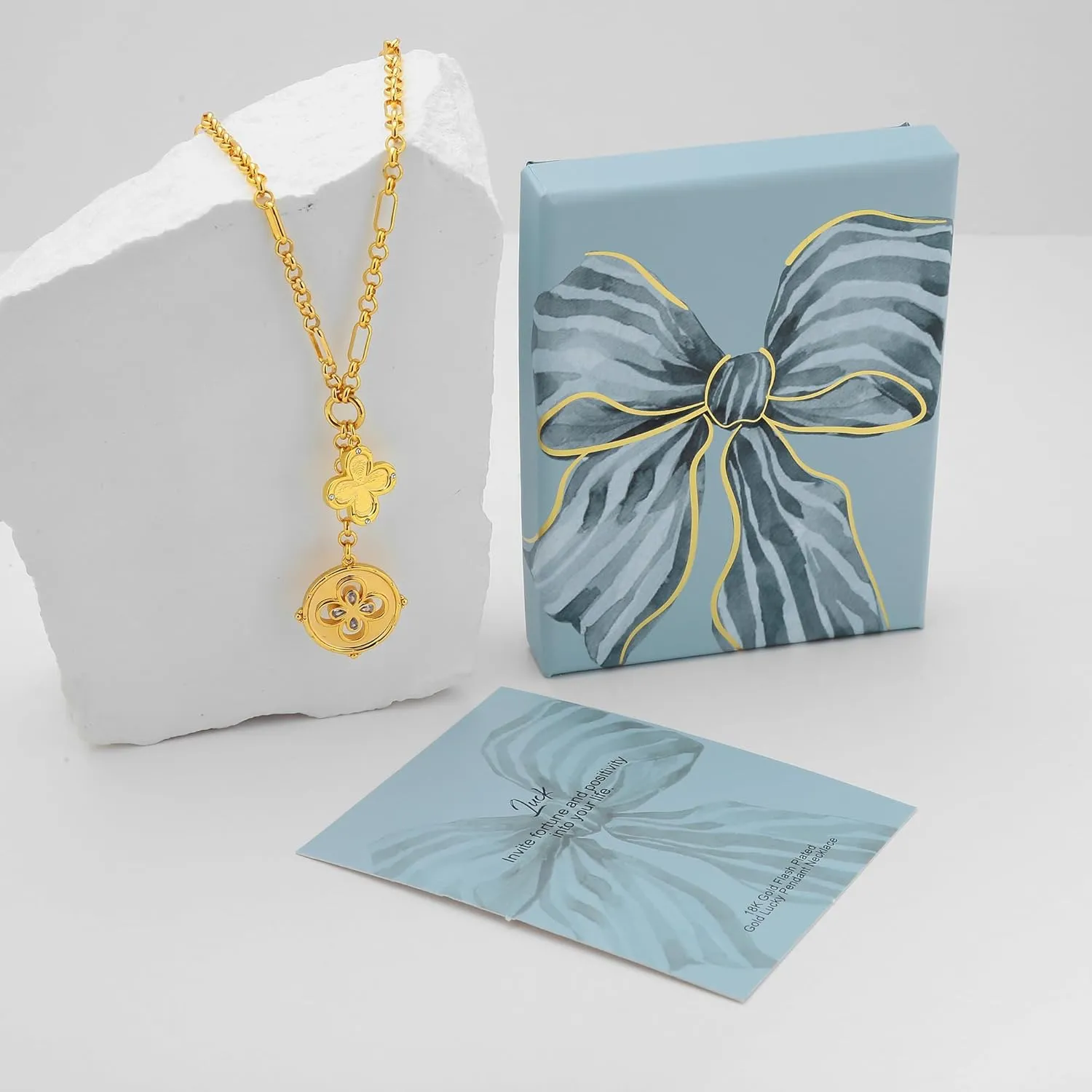WOWORAMA Gold Pendant Necklace for Women Trendy Sun Star Cross Charm Necklace Lucky Leaf Heart Choker Necklace Chunky Gold Chain Necklace
