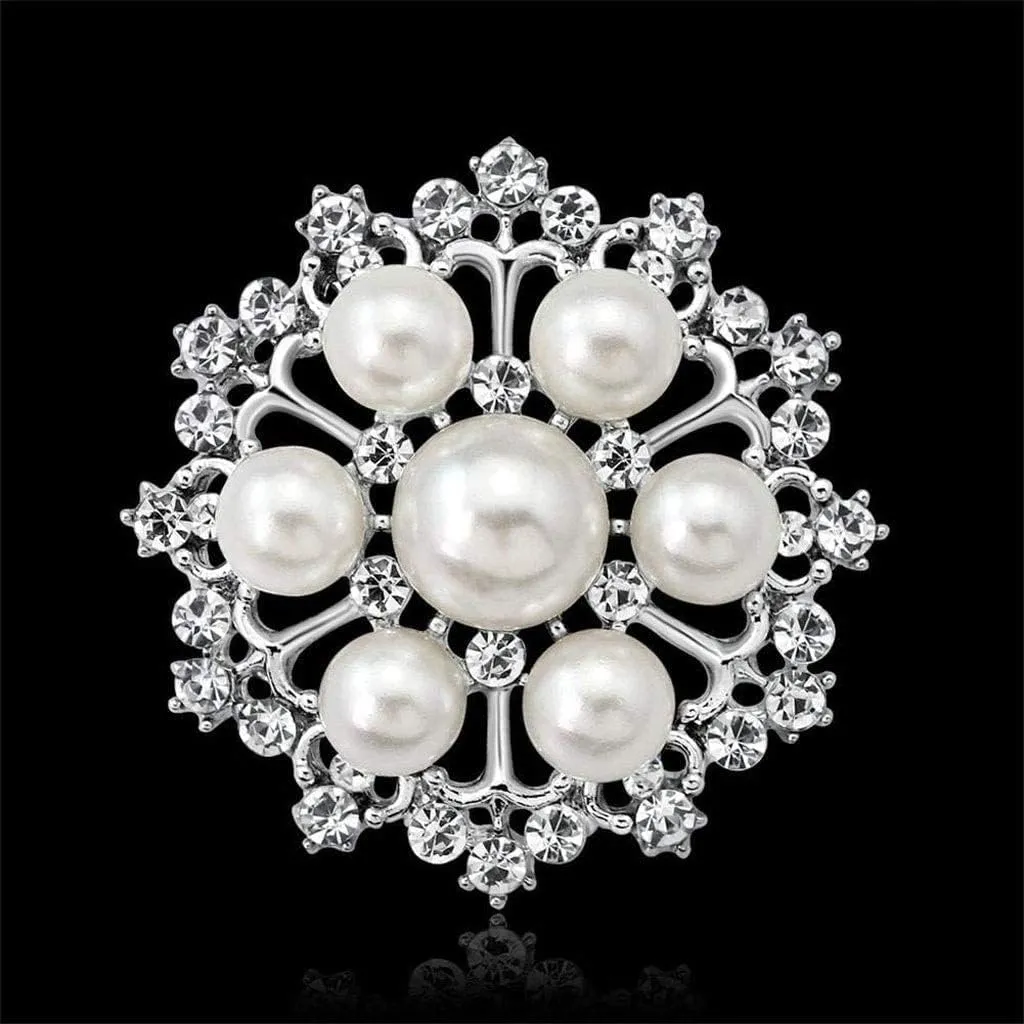 Wrist Corsage Boutonniere Wrist Flower Crystal Pearl Pin Brooch Women's Pearl Elegant Flower Wedding Corsage Brooch Pin for Bride WEWYQSJXBXF-220808