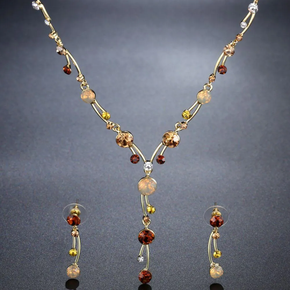 Y Shape Design Necklaces Bridal Jewelry Set