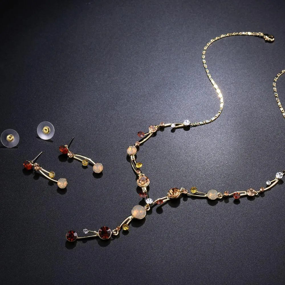 Y Shape Design Necklaces Bridal Jewelry Set