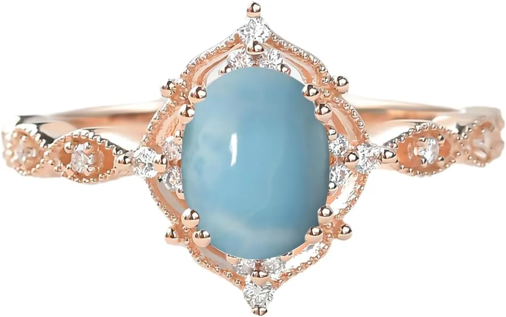 YDD 1.5ct Oval Shaped Gemstone Rings Art Deco Gemstone and Moissanite Engagement Ring 10K 14K 18K White/Yellow/Rose Gold Gemstone Engagement Ring for Women Vintage Wedding Anniversary Ring