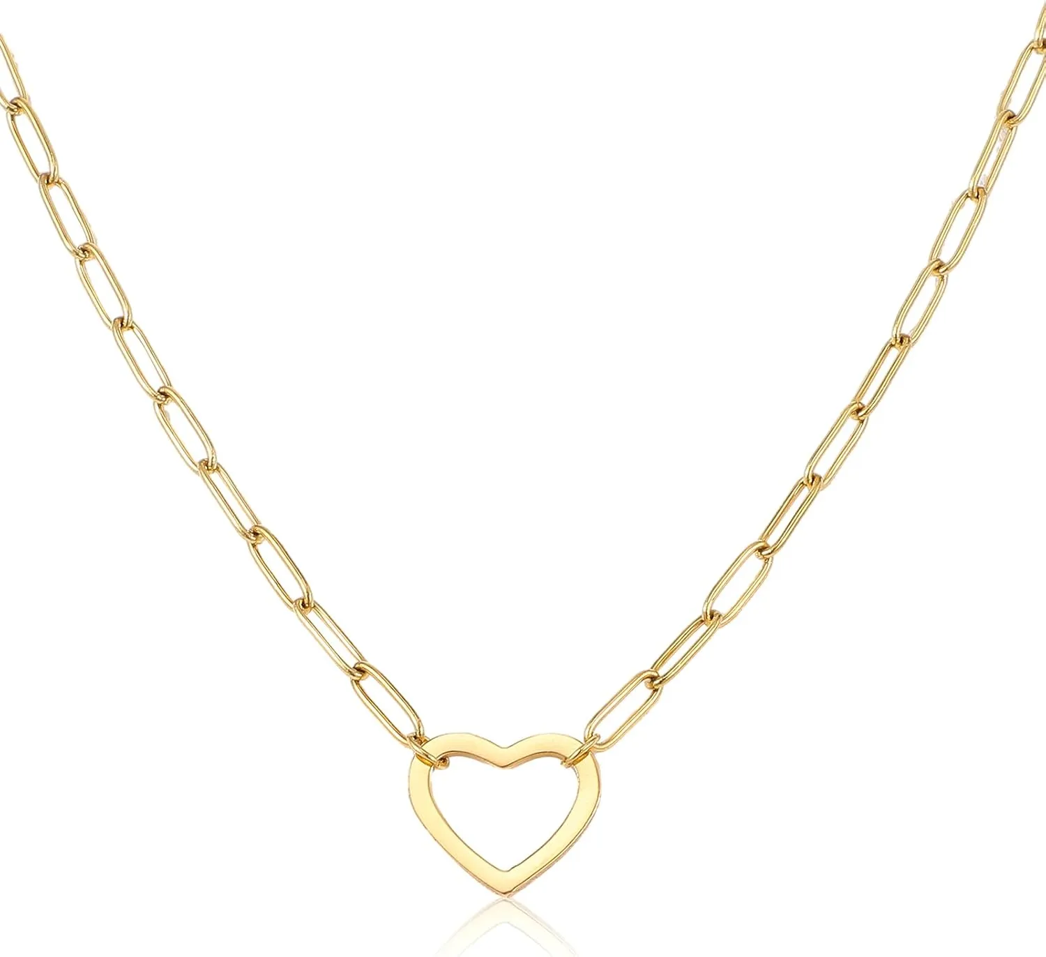 Yolev Dainty Gold Necklace Gold Dainty Necklace Dainty Gold Necklace for Women Womens Dainty Gold Necklace Gold Dainty Necklaces for Women Her Delicate Love Heart Necklace Heart Pendant Necklace